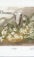 L.Dvořák - Zátiší s vínem a pohárem